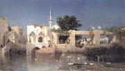 Charles Tournemine Cafe in Adalia,Asian Turkey France oil painting artist